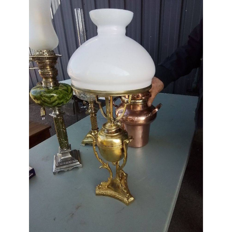LAMPE OPALINE LAITON 