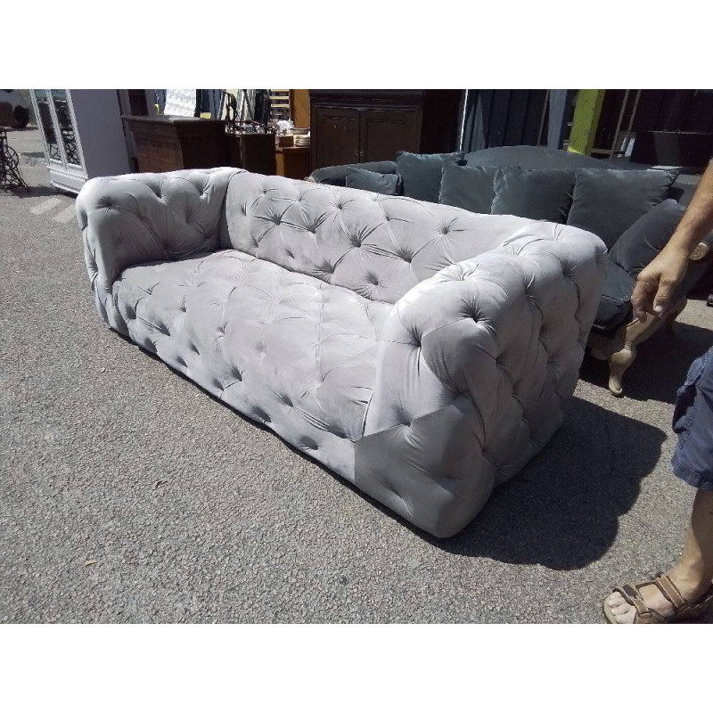 CANAPE STYLE CHESTERFIELD GRIS