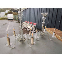LUSTRE VERRE 4 FEUX