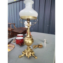 LAMPE BRONZE OPALINE 