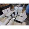 TABLE + 6 CHAISES DESIGN BLANC