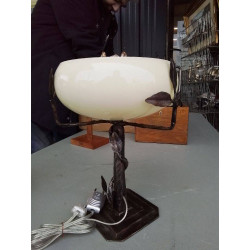 LAMPE ART DECO FER FORGE