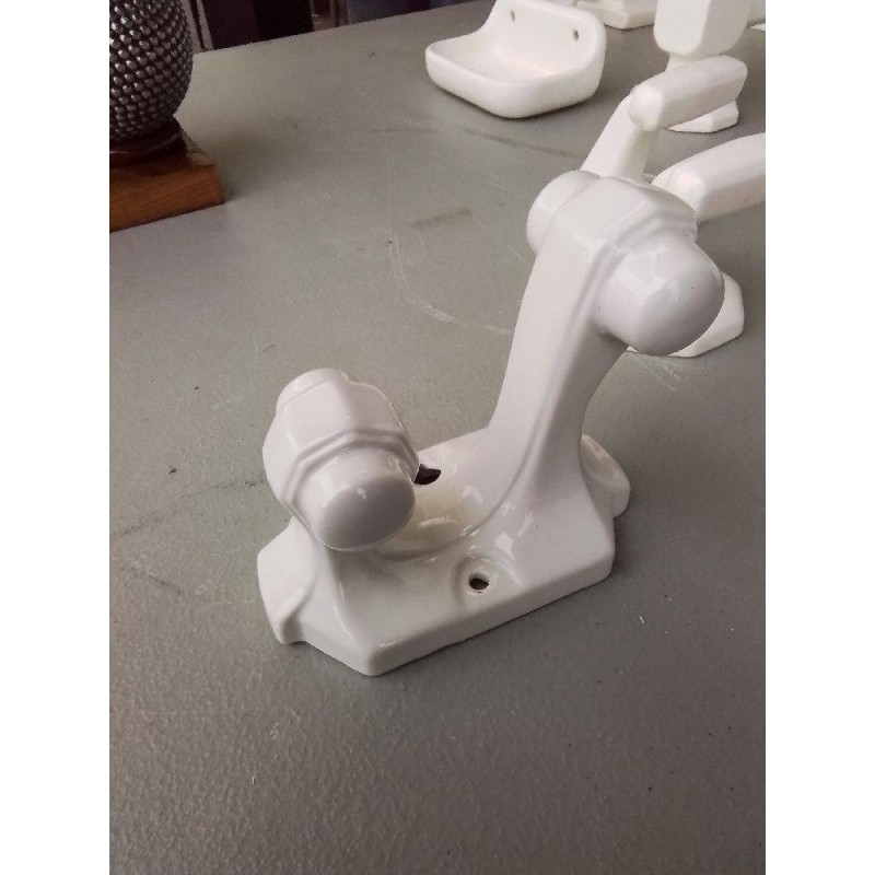 PATERE DOUBLE ART DECO FAÏENCE 