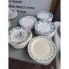 LOT ASSIETTES TERRE DE FER DECOR BLEU