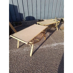 TABLE BASSE ROTIN VINTAGE
