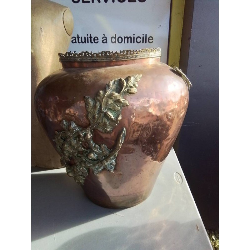 JARDINIERE CUIVRE ART NOUVEAU 