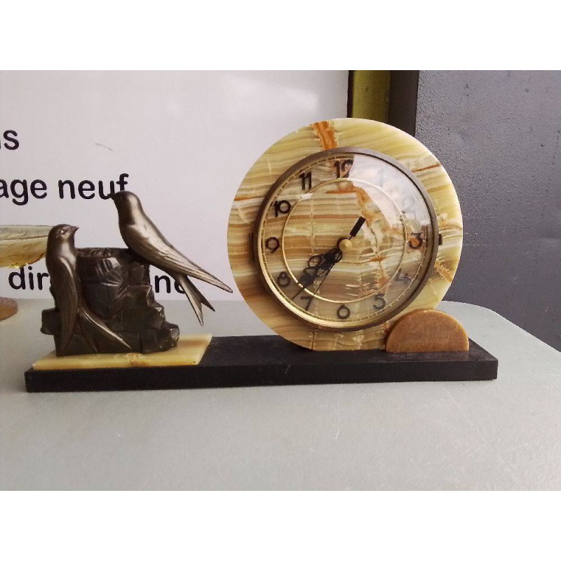 PENDULE ART DECO HIRONDELLES