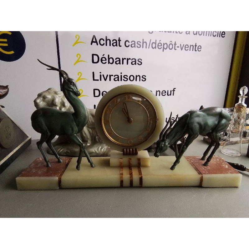 PENDULE ART DECO ANTILOPES