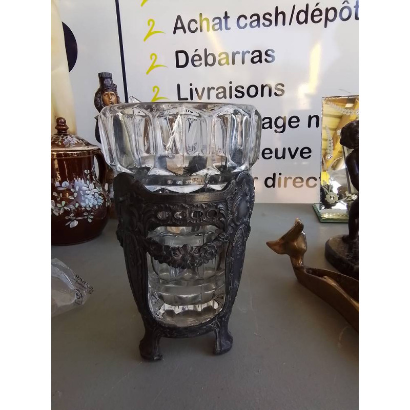 VASE VERRE ET REGULE