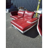 CANAPÉ ANGLE CUIR ROUGE