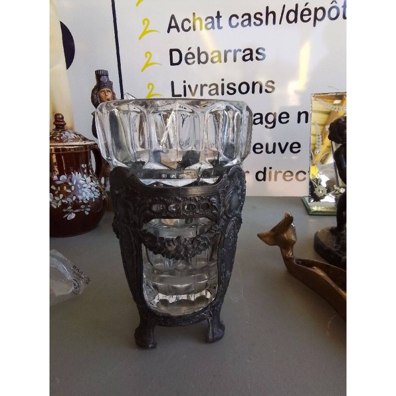 VASE VERRE ET REGULE