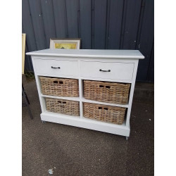 MEUBLE DESSERTE PANIERS OSIER