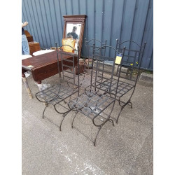 4 CHAISES FER FORGÉ 