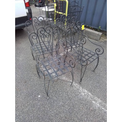SERIE DE 4 FAUTEUILS FER...