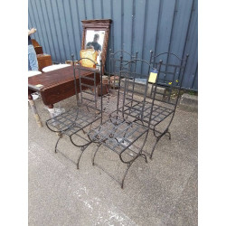 4 CHAISES FER FORGÉ 