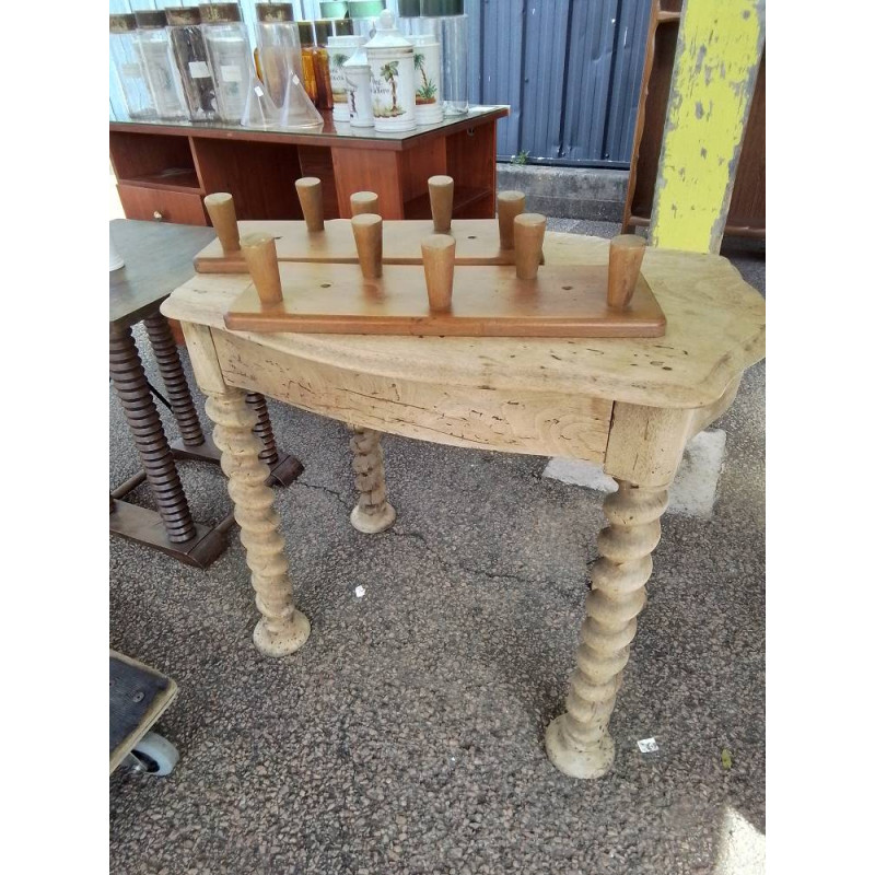 TABLE BOIS TOURNÉ BOIS BRUT