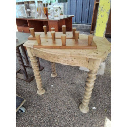 TABLE BOIS TOURNÉ BOIS BRUT