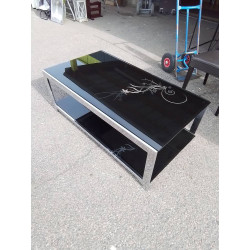 TABLE BASSE VERRE. CHROME