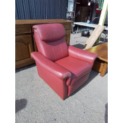 FAUTEUIL CUIR ROUGE