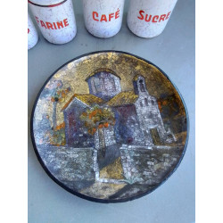 PLAT TERRE CUITE EMAILLE