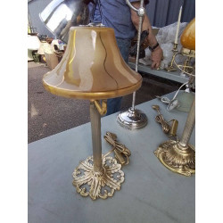 LAMPE BRONZE ABAT JOUR VERRE