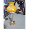 LAMPE OPALINE JAUNE BRONZE