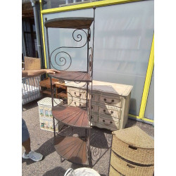 ETAGERE ANGLE FER ET BOIS