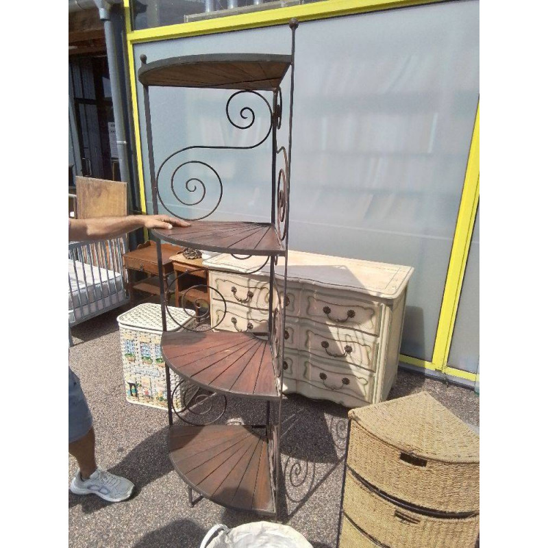 ETAGERE ANGLE FER ET BOIS